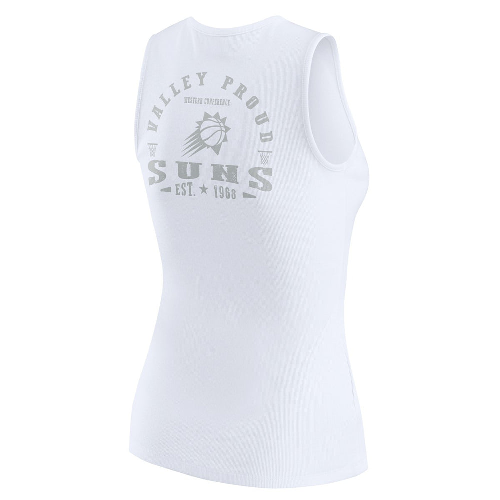 NBA - Phoenix Suns WEAR by Erin Andrews Women's Rib-Knit Henley Tank Top - White