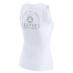 NBA - Boston Celtics WEAR by Erin Andrews Women's Rib-Knit Henley Tank Top - White