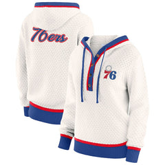 NBA - Philadelphia 76ers WEAR by Erin Andrews Women's Plus Size Hoodie Sweater - Cream