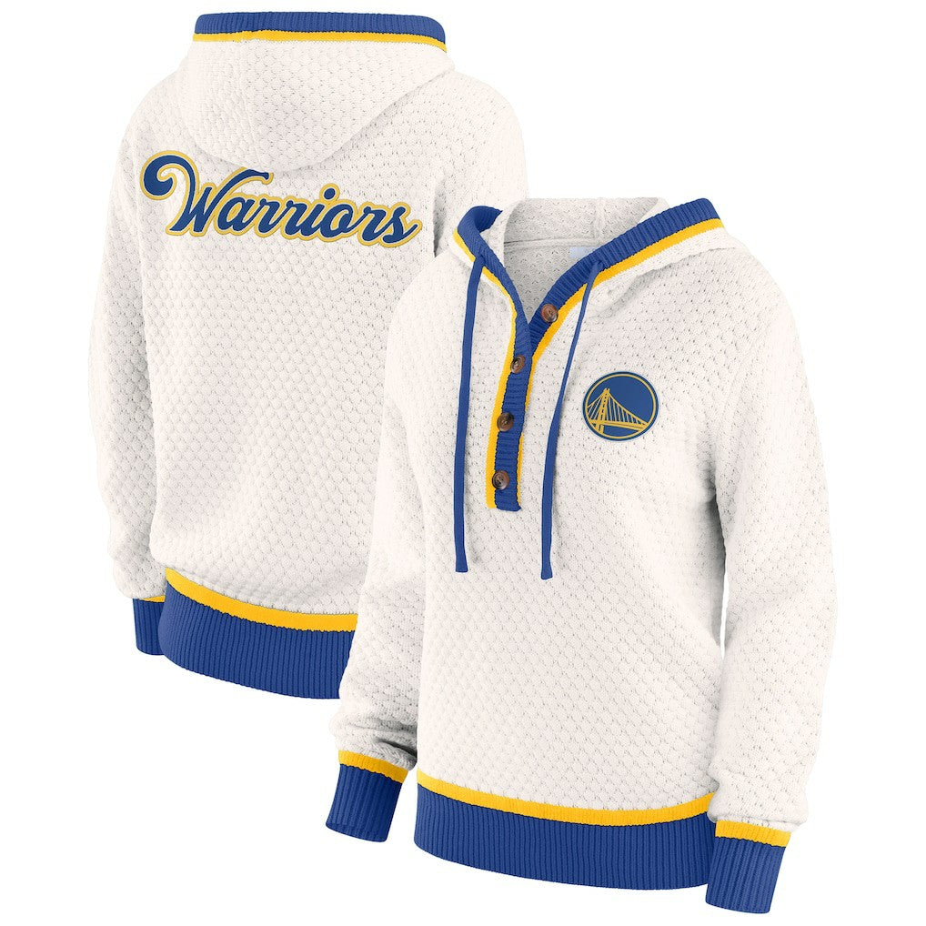 NBA - Golden State Warriors WEAR by Erin Andrews Women's Plus Size Hoodie Sweater - Cream