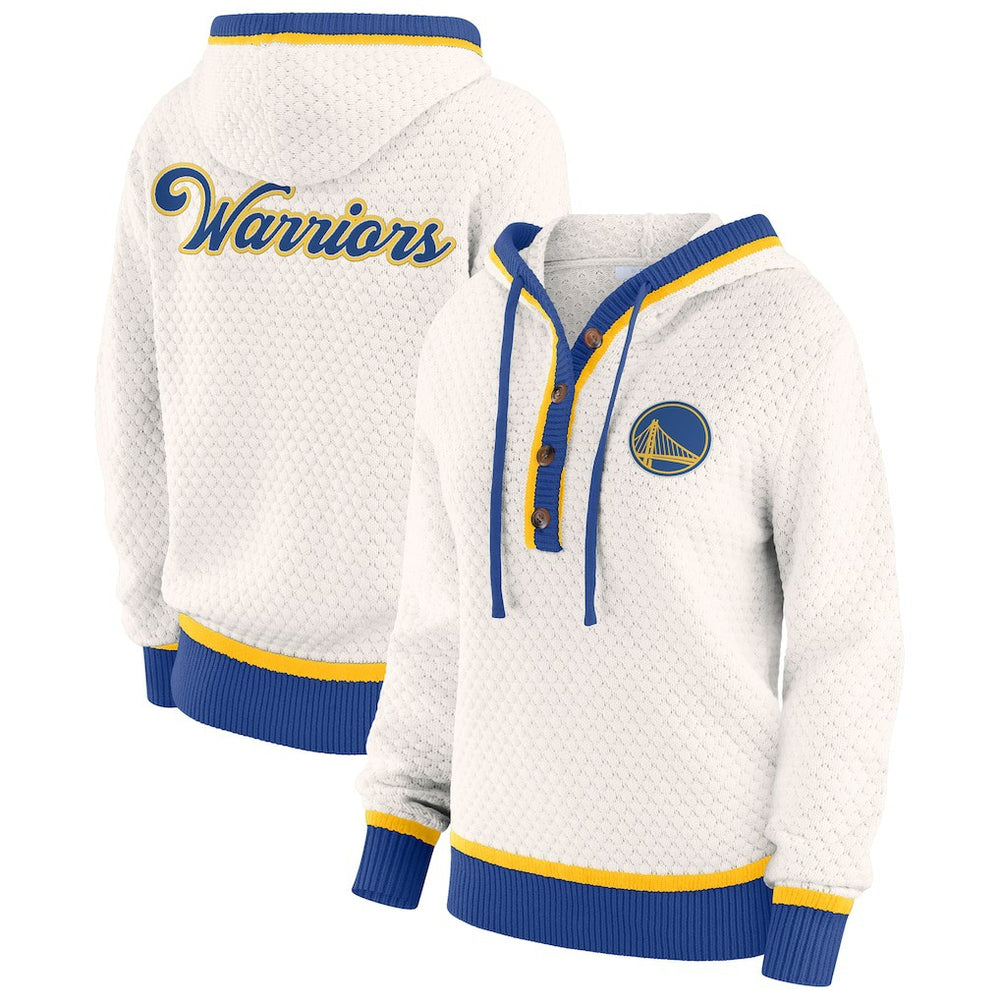 NBA - Golden State Warriors WEAR by Erin Andrews Women's Plus Size Hoodie Sweater - Cream