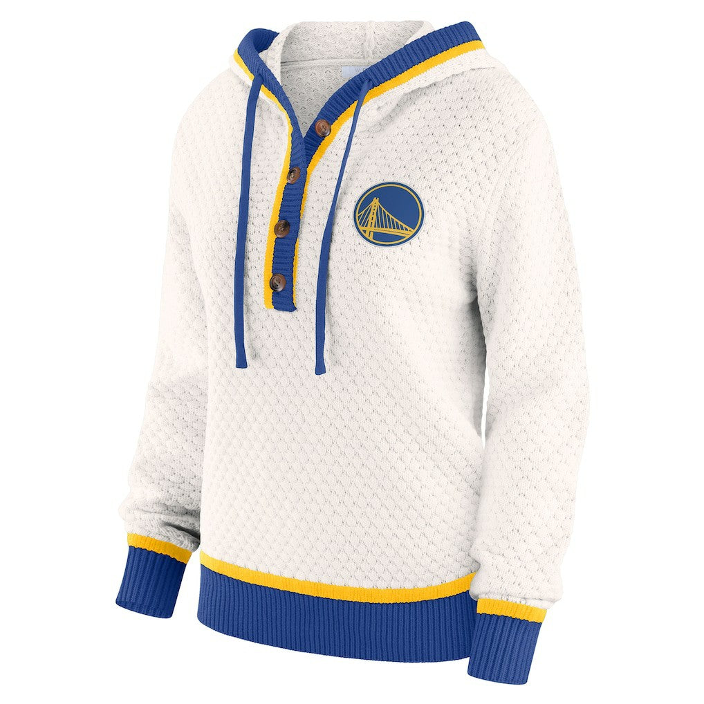 NBA - Golden State Warriors WEAR by Erin Andrews Women's Plus Size Hoodie Sweater - Cream
