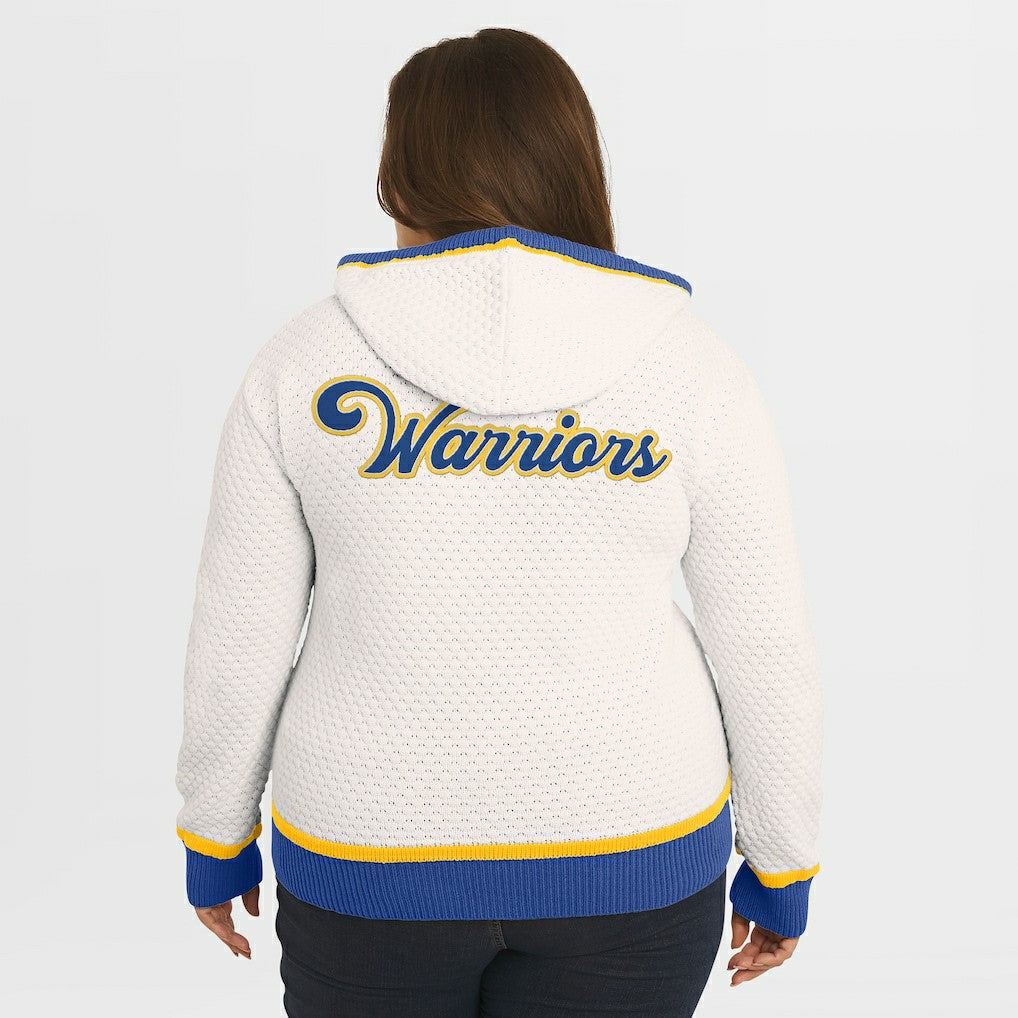 NBA - Golden State Warriors WEAR by Erin Andrews Women's Plus Size Hoodie Sweater - Cream
