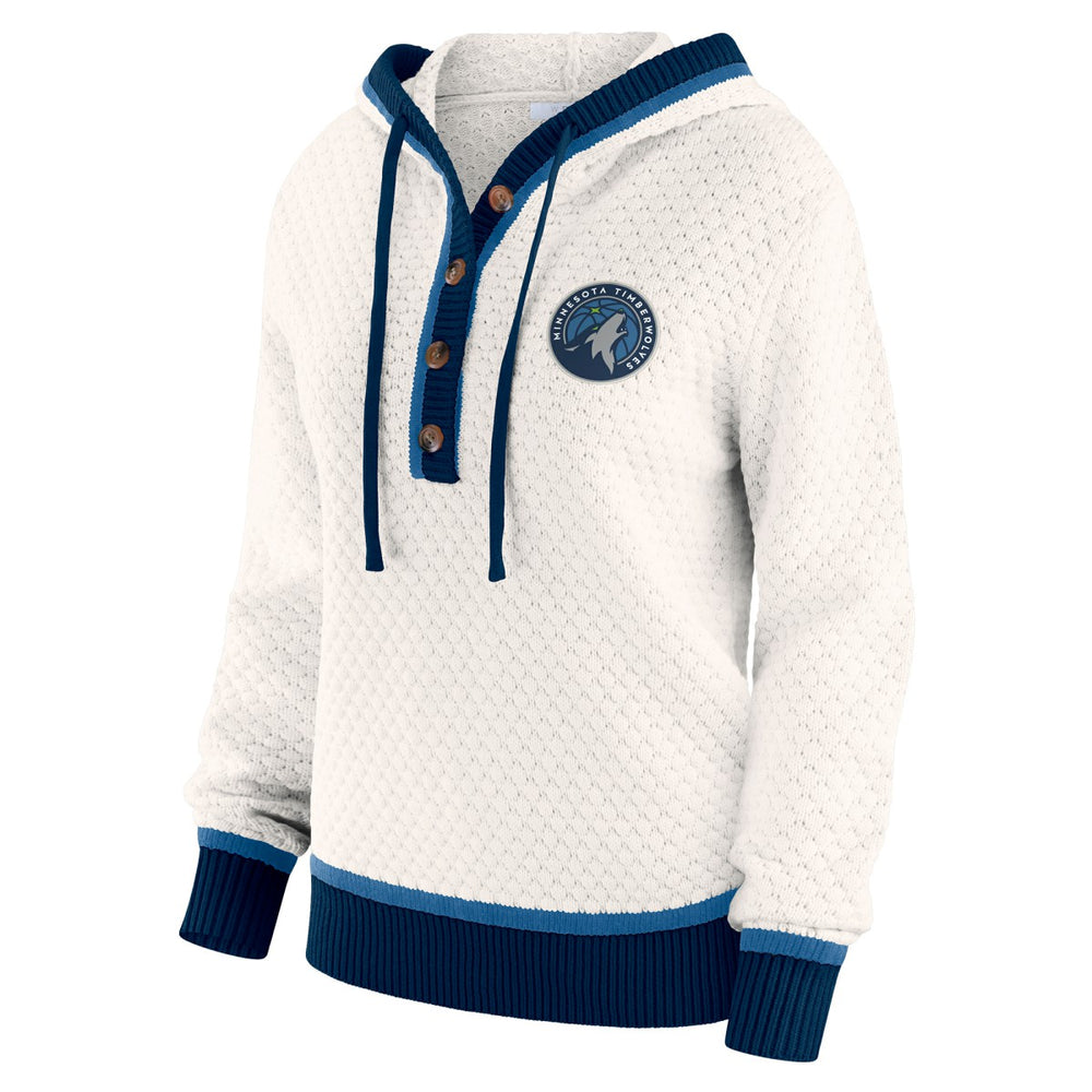 NBA - Minnesota Timberwolves WEAR by Erin Andrews Women's Plus Size Hoodie Sweater - Cream