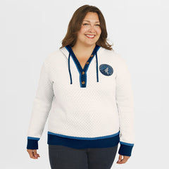 NBA - Minnesota Timberwolves WEAR by Erin Andrews Women's Plus Size Hoodie Sweater - Cream