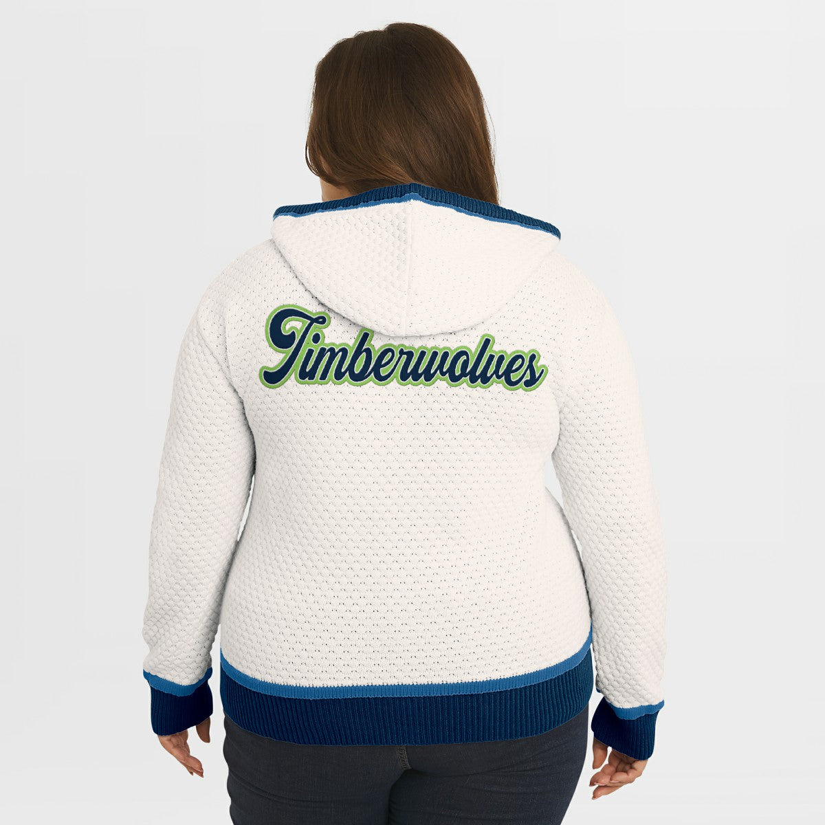 NBA - Minnesota Timberwolves WEAR by Erin Andrews Women's Plus Size Hoodie Sweater - Cream