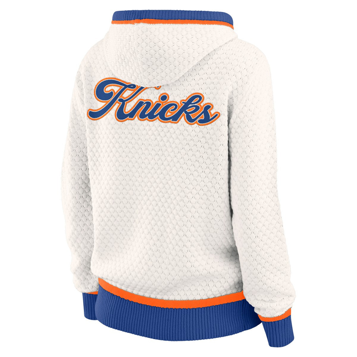 NBA - New York Knicks WEAR by Erin Andrews Women's Plus Size Hoodie Sweater - Cream