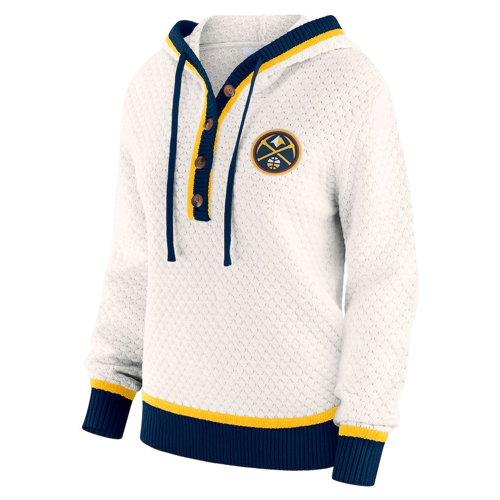 NBA - Denver Nuggets WEAR by Erin Andrews Women's Plus Size Hoodie Sweater - Cream