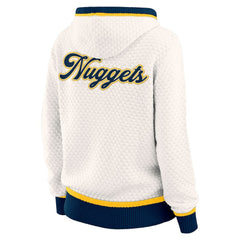 NBA - Denver Nuggets WEAR by Erin Andrews Women's Plus Size Hoodie Sweater - Cream