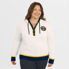 NBA - Denver Nuggets WEAR by Erin Andrews Women's Plus Size Hoodie Sweater - Cream