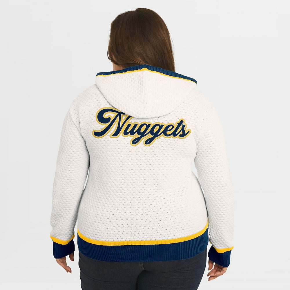 NBA - Denver Nuggets WEAR by Erin Andrews Women's Plus Size Hoodie Sweater - Cream
