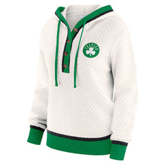 NBA - Boston Celtics WEAR by Erin Andrews Women's Plus Size Hoodie Sweater - Cream