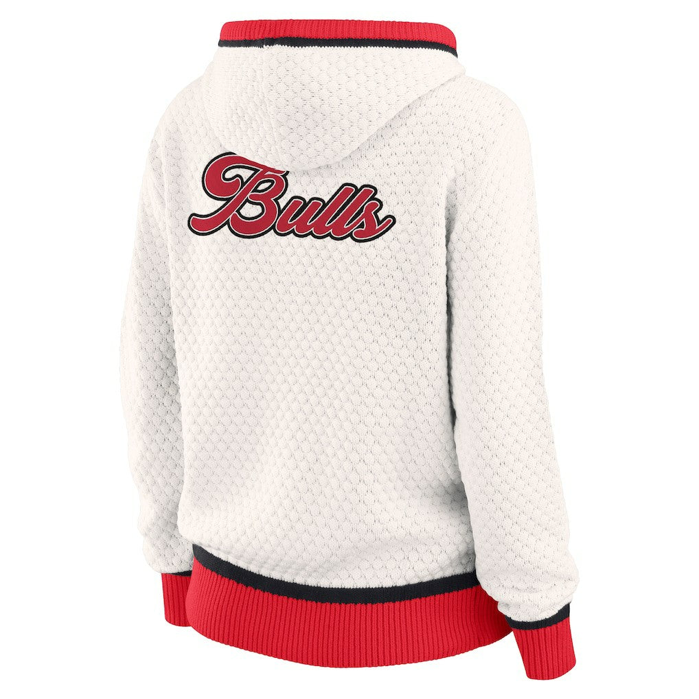 NBA - Chicago Bulls WEAR by Erin Andrews Women's Plus Size Hoodie Sweater - Cream