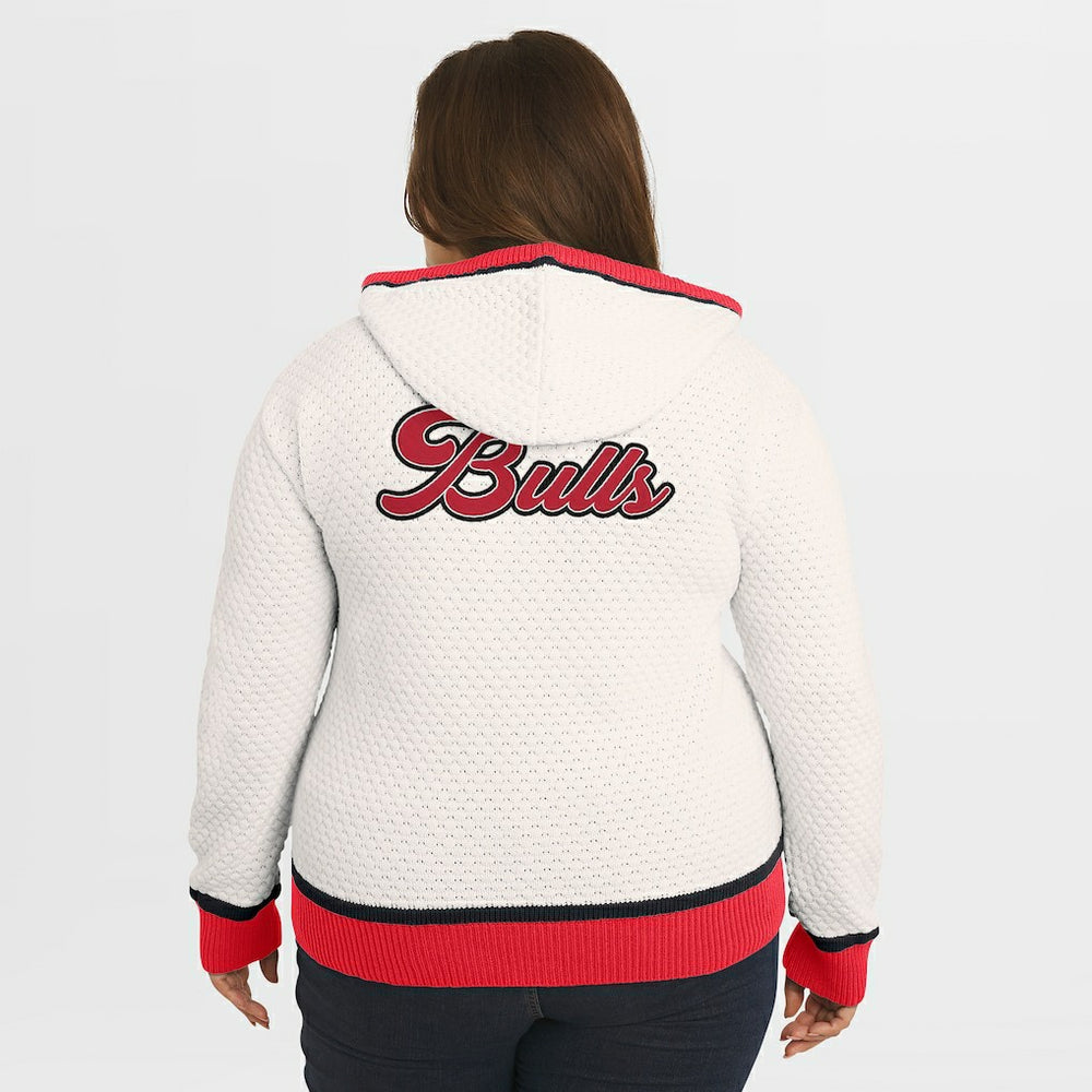 NBA - Chicago Bulls WEAR by Erin Andrews Women's Plus Size Hoodie Sweater - Cream