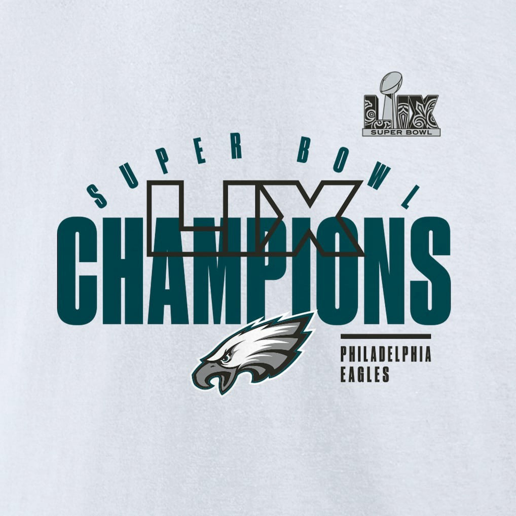 Philadelphia Eagles Super Bowl LIX Champions Iconic Victory Fleece Sweatshirt White - Fanatics
