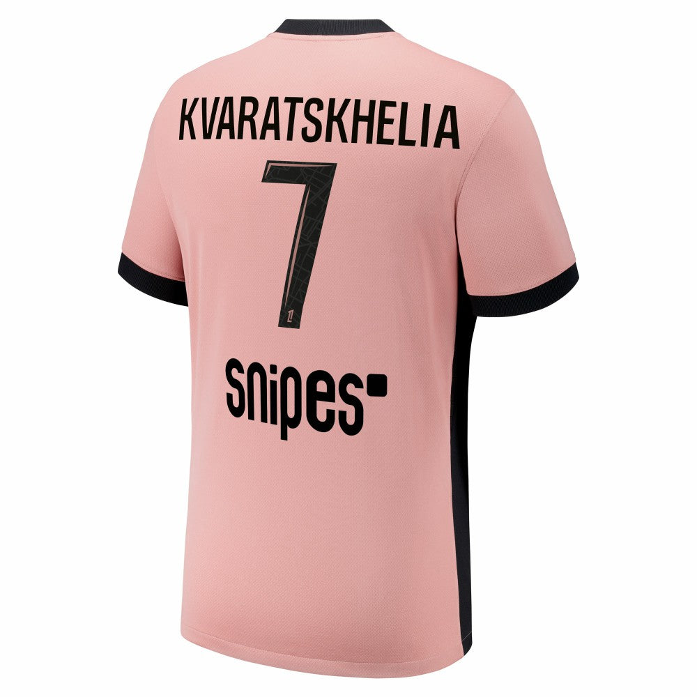 Nike Khvicha Kvaratskhelia Paris Saint-Germain Youth 2024/25 Third Replica Player Jerseys - Pink