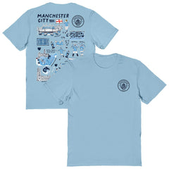 Manchester City Vive La Fete Women's Impressions Artwork T-Shirts - Sky Blue