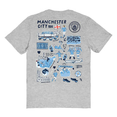 Manchester City Vive La Fete Women's Impressions Artwork T-Shirts - Heather Gray