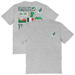 Mexico National Team Vive La Fete Women's Impressions Artwork T-Shirts - Heather Gray