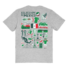 Mexico National Team Vive La Fete Women's Impressions Artwork T-Shirts - Heather Gray
