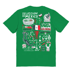 Mexico National Team Vive La Fete Women's Impressions Artwork T-Shirts - Green