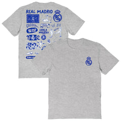 Real Madrid Vive La Fete Women's Impressions Artwork T-Shirts - Heather Gray