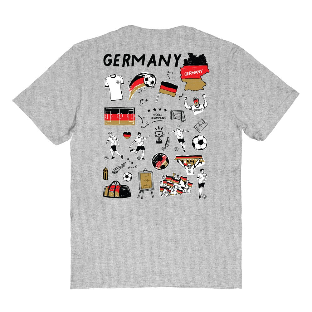 Germany National Team Vive La Fete Women's Impressions Artwork T-Shirts - Heather Gray