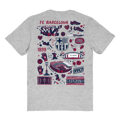 Barcelona Vive La Fete Women's Impressions Artwork T-Shirts - Heather Gray