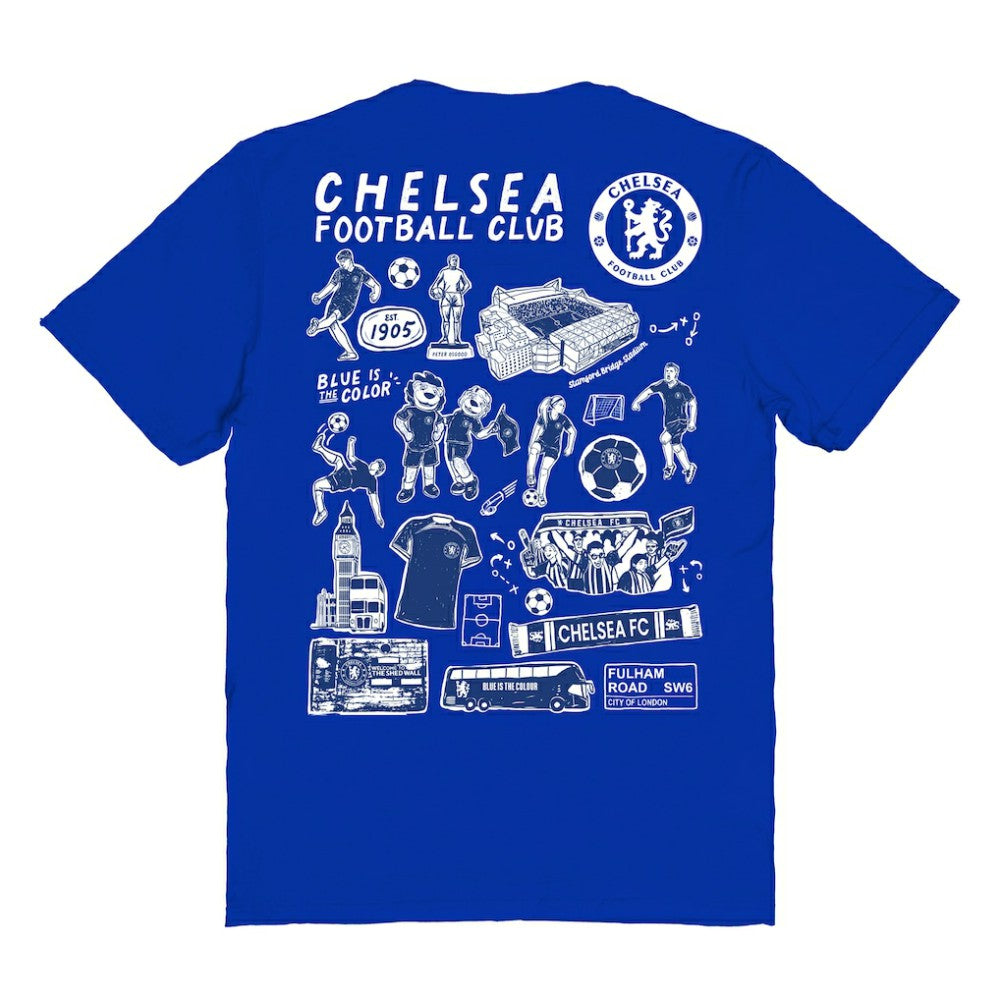 Chelsea Vive La Fete Women's Impressions Artwork T-Shirts - Blue