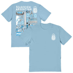 Argentina National Team Vive La Fete Women's Impressions Artwork T-Shirts - Light Blue