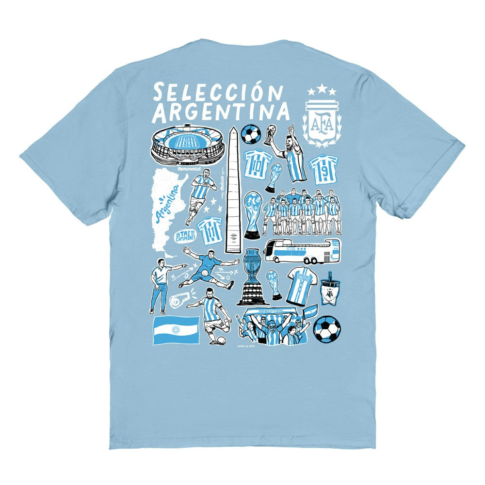 Argentina National Team Vive La Fete Women's Impressions Artwork T-Shirts - Light Blue