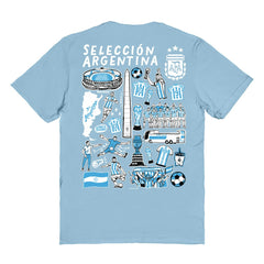 Argentina National Team Vive La Fete Women's Impressions Artwork T-Shirts - Light Blue