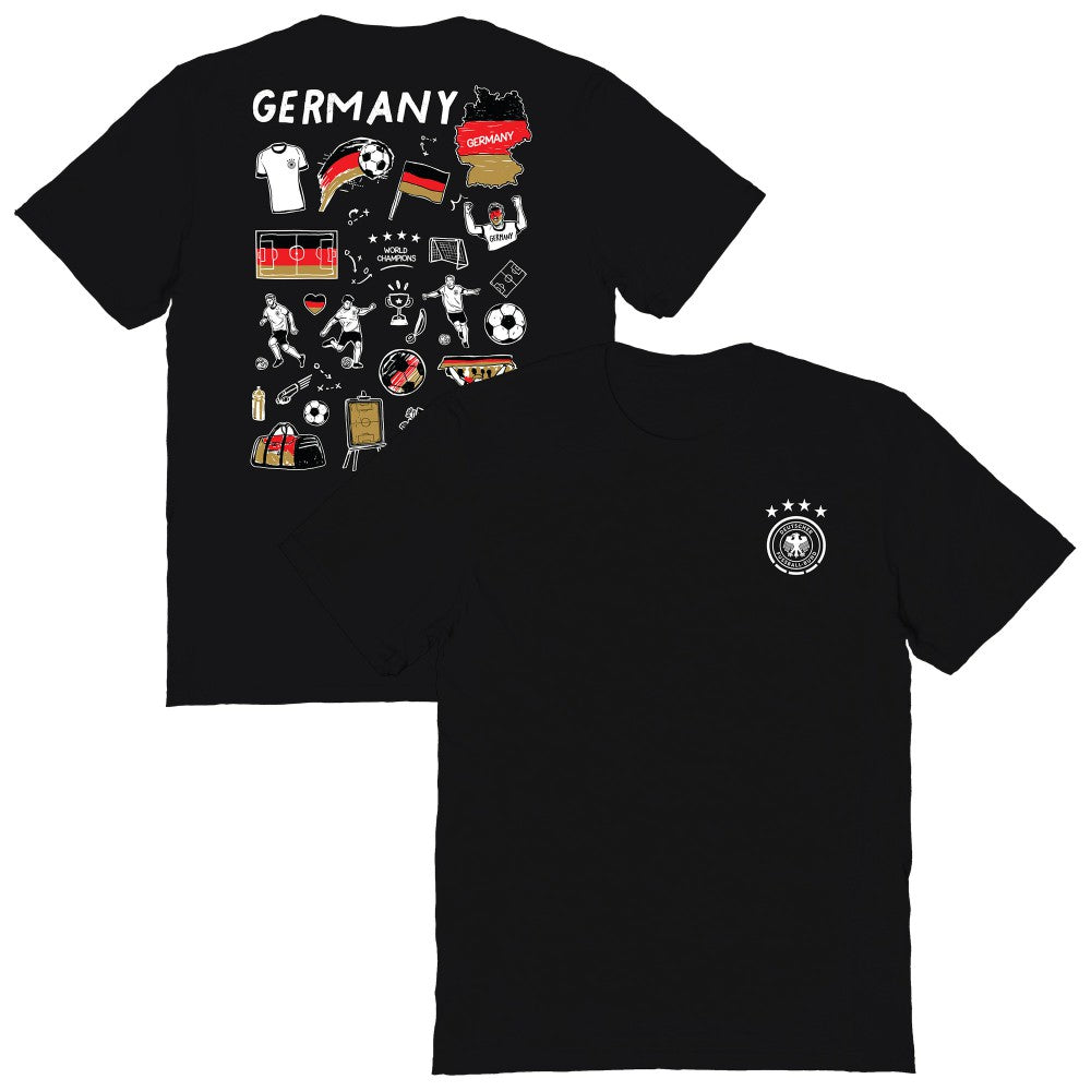 Germany National Team Vive La Fete Women's Impressions Artwork T-Shirts - Black