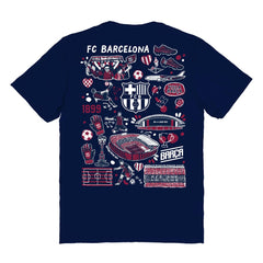 Barcelona Vive La Fete Women's Impressions Artwork T-Shirts - Navy