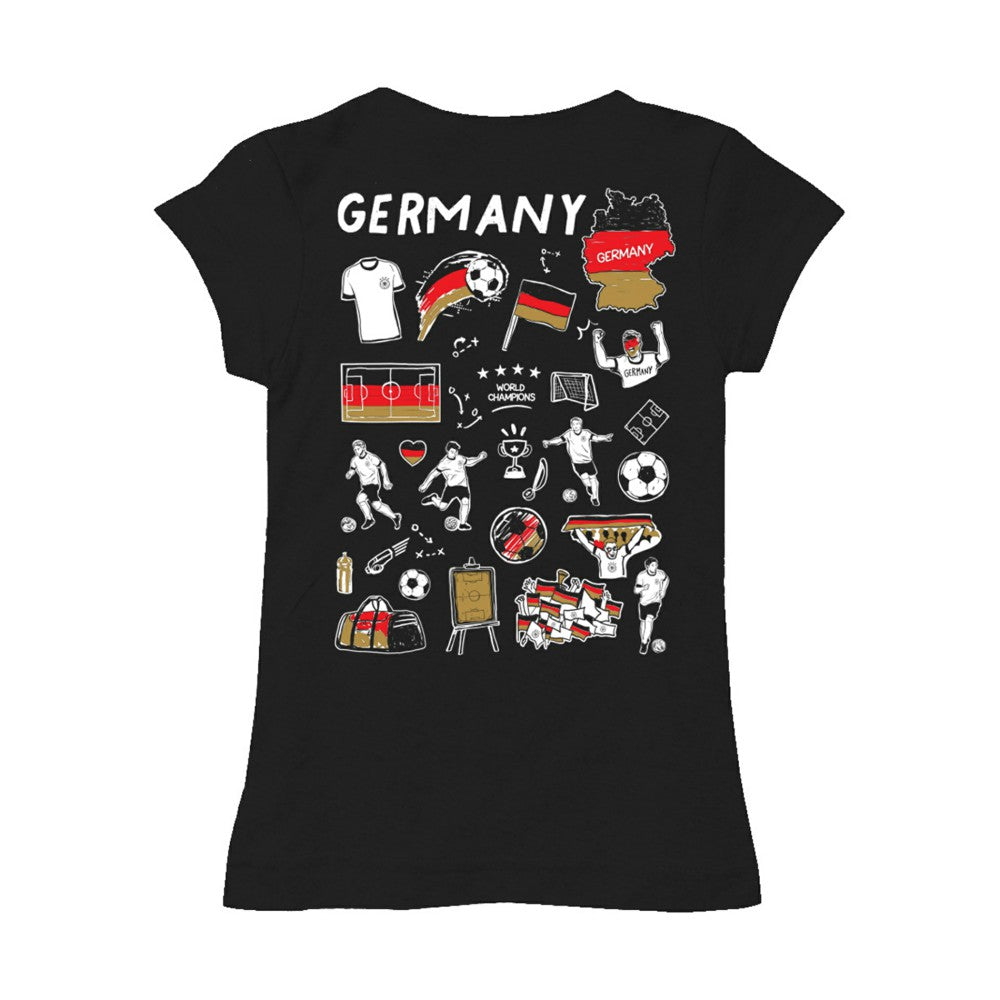 Germany National Team Vive La Fete Girls Youth Color Badge Fitted T-Shirts - Black