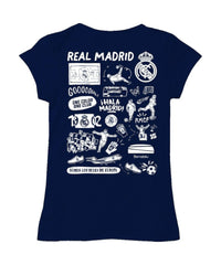 Real Madrid Vive La Fete Girls Youth Color Badge Fitted T-Shirts - Navy