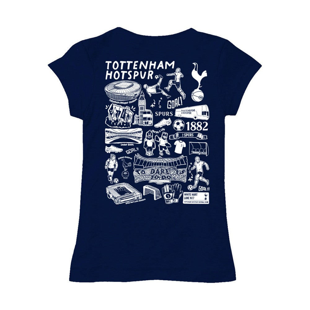 Tottenham Hotspur Vive La Fete Girls Youth Color Badge Fitted T-Shirts - Navy