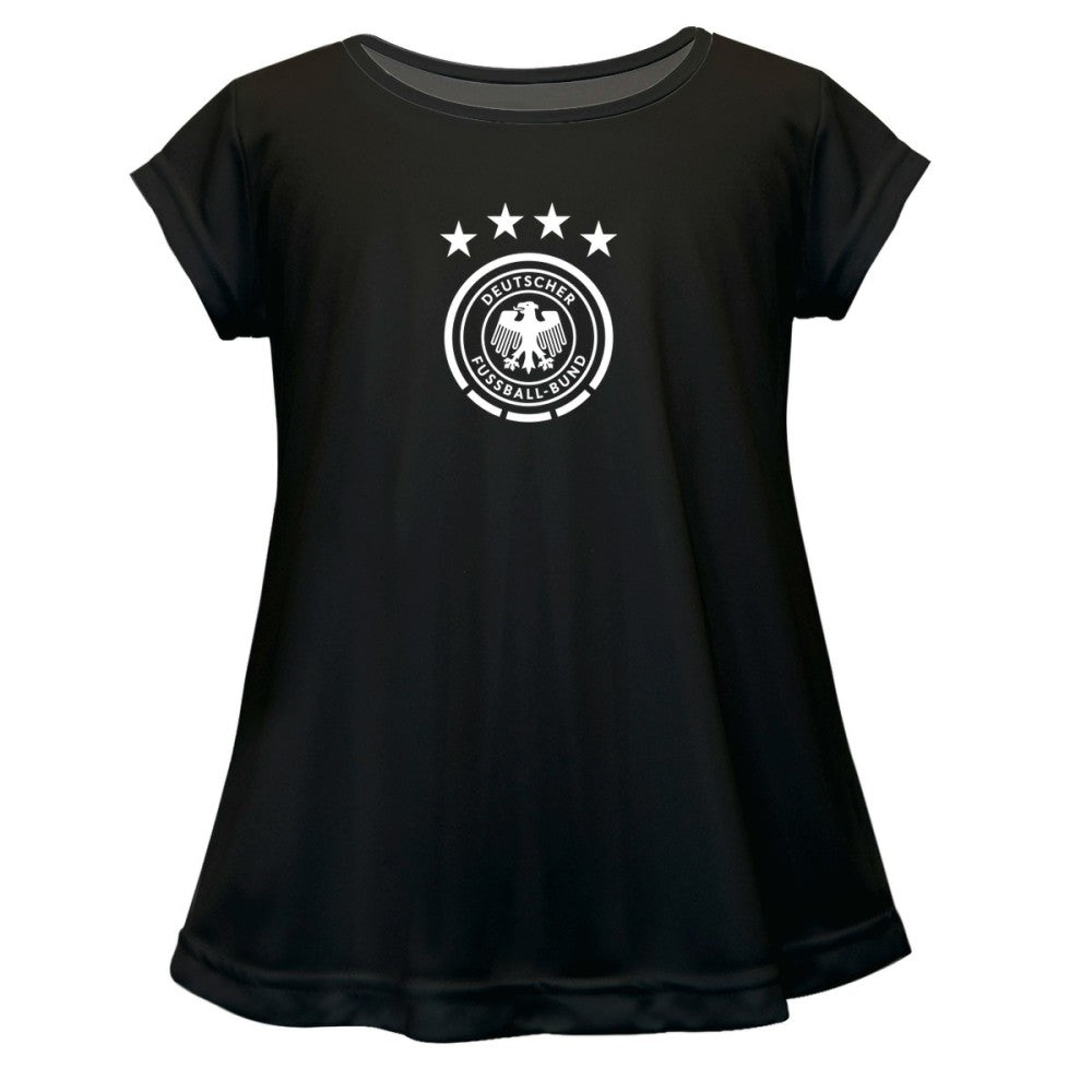 Germany National Team Vive La Fete Girls Youth Color Badge A-Line Top - Black