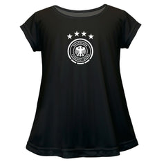 Germany National Team Vive La Fete Girls Youth Color Badge A-Line Top - Black