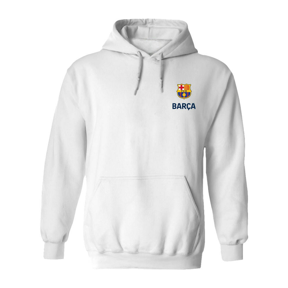 Barcelona Vive La Fete Women's Color Badge Pullover Hoodie - White