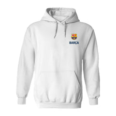 Barcelona Vive La Fete Women's Color Badge Pullover Hoodie - White