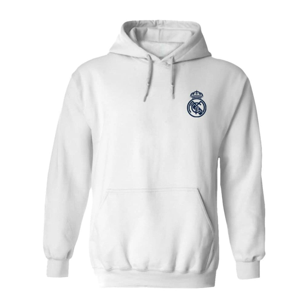 Real Madrid Vive La Fete Women's Color Badge Pullover Hoodie - White