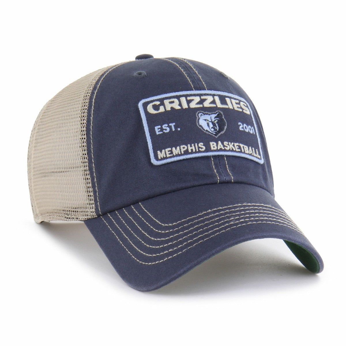 47 brand - Memphis Grizzlies '47 Wabash Patch Clean Up Adjustable Hat - Navy/Tan