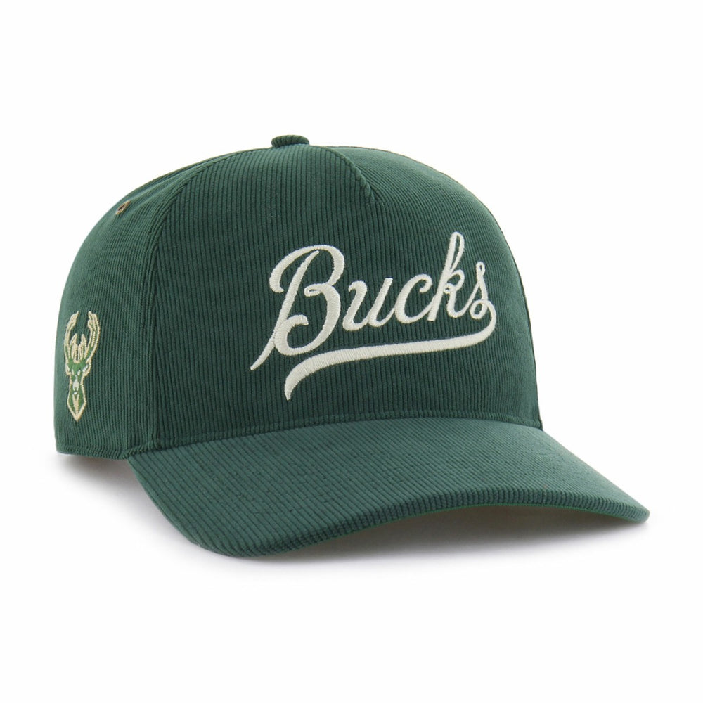 47 brand - Milwaukee Bucks '47 Golden Age Relaxed Corduroy Hitch Adjustable Hat - Hunter Green