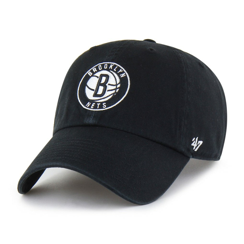47 brand - Brooklyn Nets '47 Core Logo Clean Up Adjustable Hat - Black
