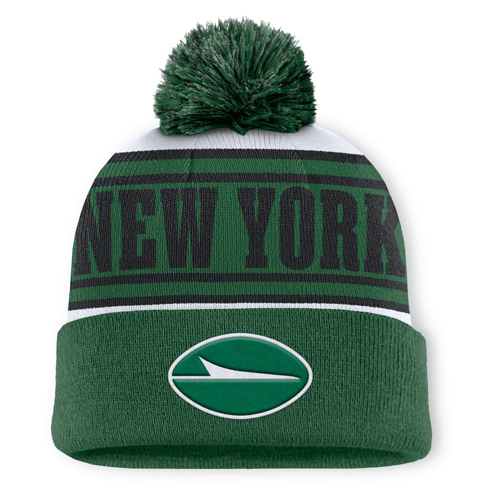 New York Jets Center Cuffed Knit Hat with Pom Green - Fanatics