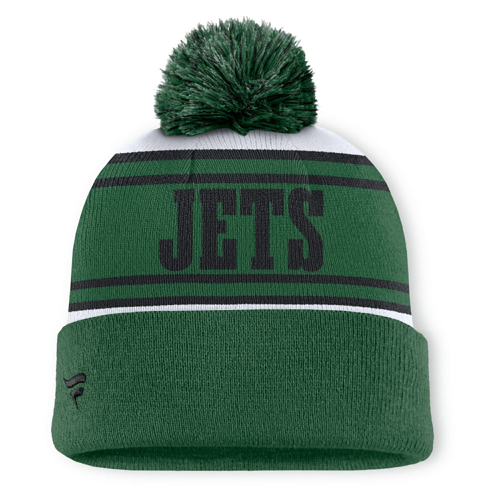 New York Jets Center Cuffed Knit Hat with Pom Green - Fanatics