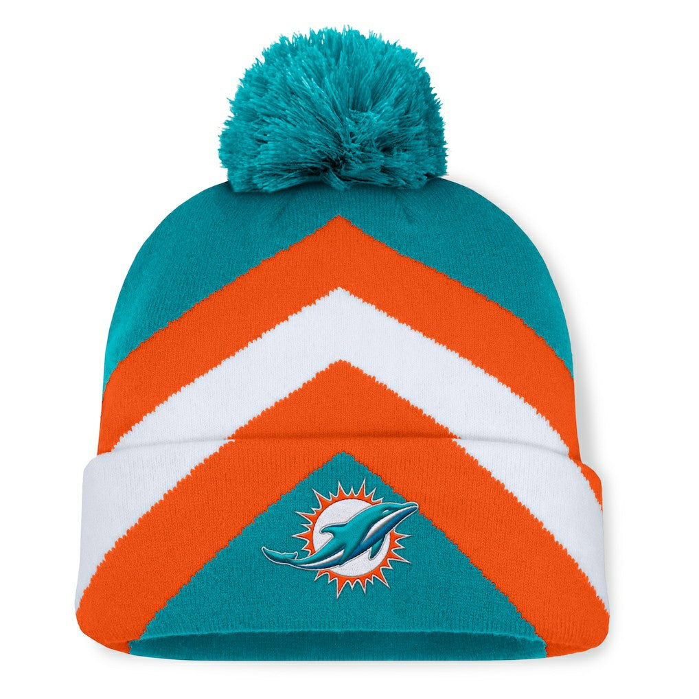 Miami Dolphins Women's Cornerback Cuffed Knit Hat with Pom Aqua - Fanatics