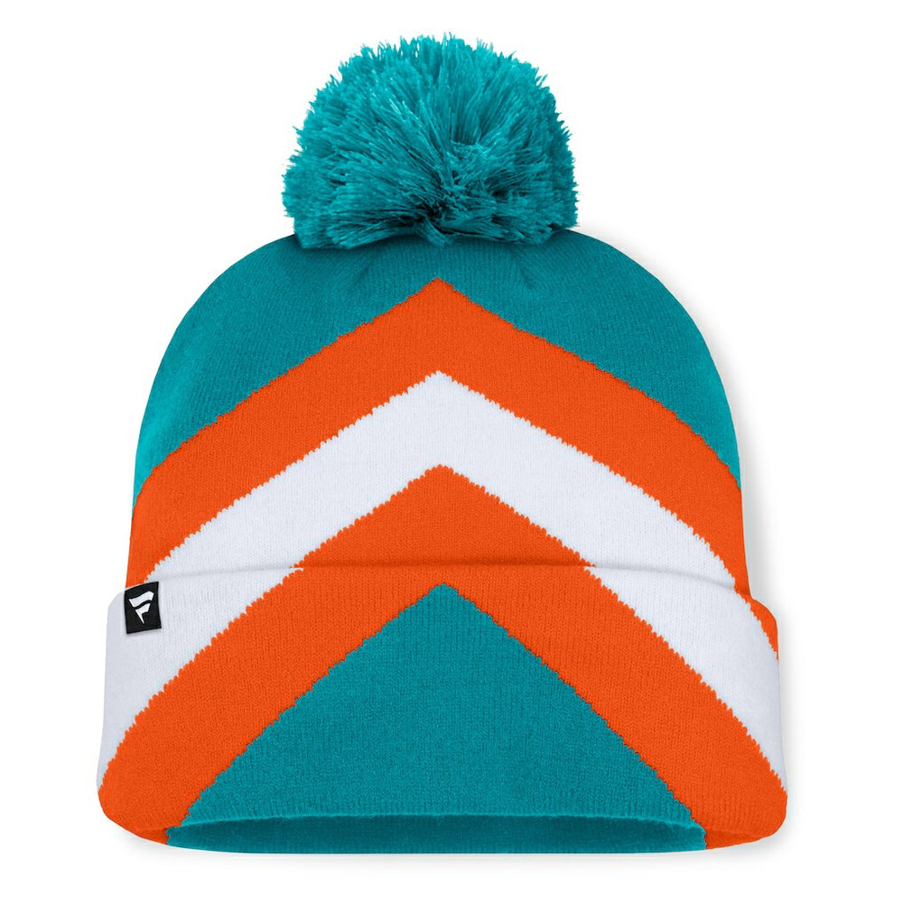 Miami Dolphins Women's Cornerback Cuffed Knit Hat with Pom Aqua - Fanatics