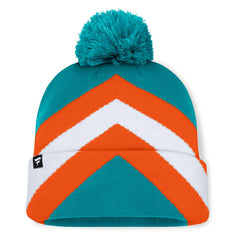 Miami Dolphins Women's Cornerback Cuffed Knit Hat with Pom Aqua - Fanatics